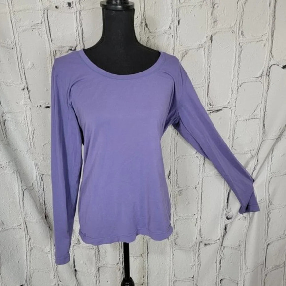 ATHLETA Purple Long Sleeve Athletic Top Long Sleeve Workout Shirt Sold Stretch L - Picture 1 of 6